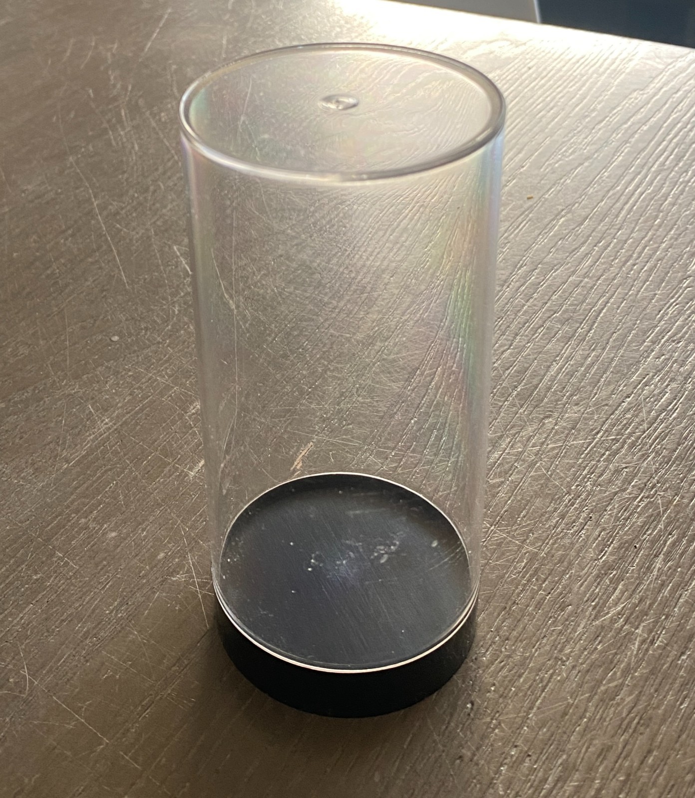 ACTION FIGURE DISPLAY STAND AND CLEAR ACRYLIC CYLINDER 5 & 1/2&Prime; (ALMOST 14 CM)