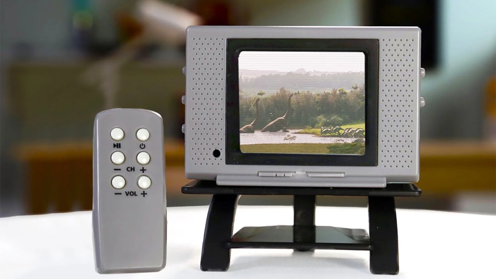 Tiny TV Classics Collectible TV with Real Working Remote (Jurassic Park)