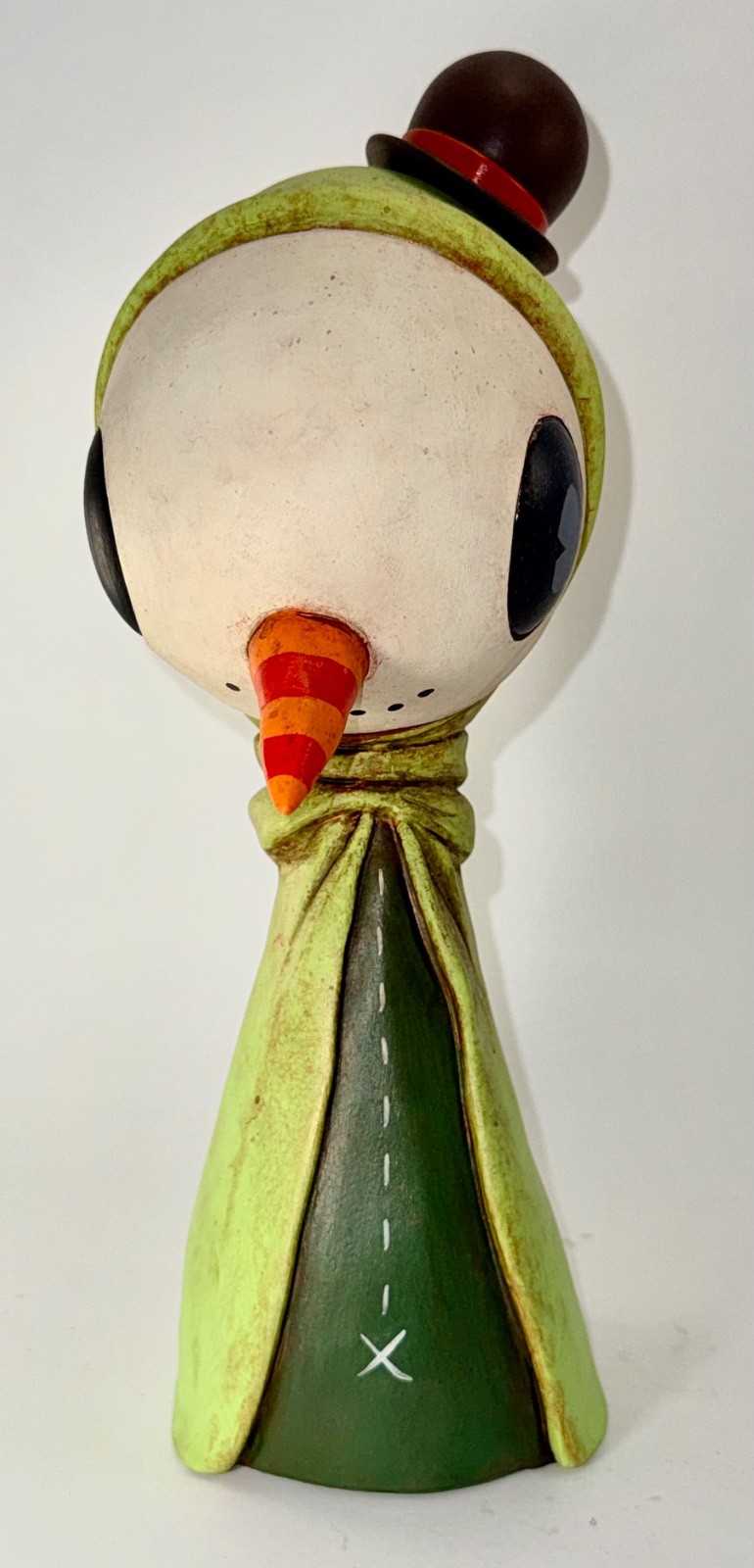 9&Prime; Green Snow Greeter by Kathy Olivas Signed Rare Unique 1 of 1