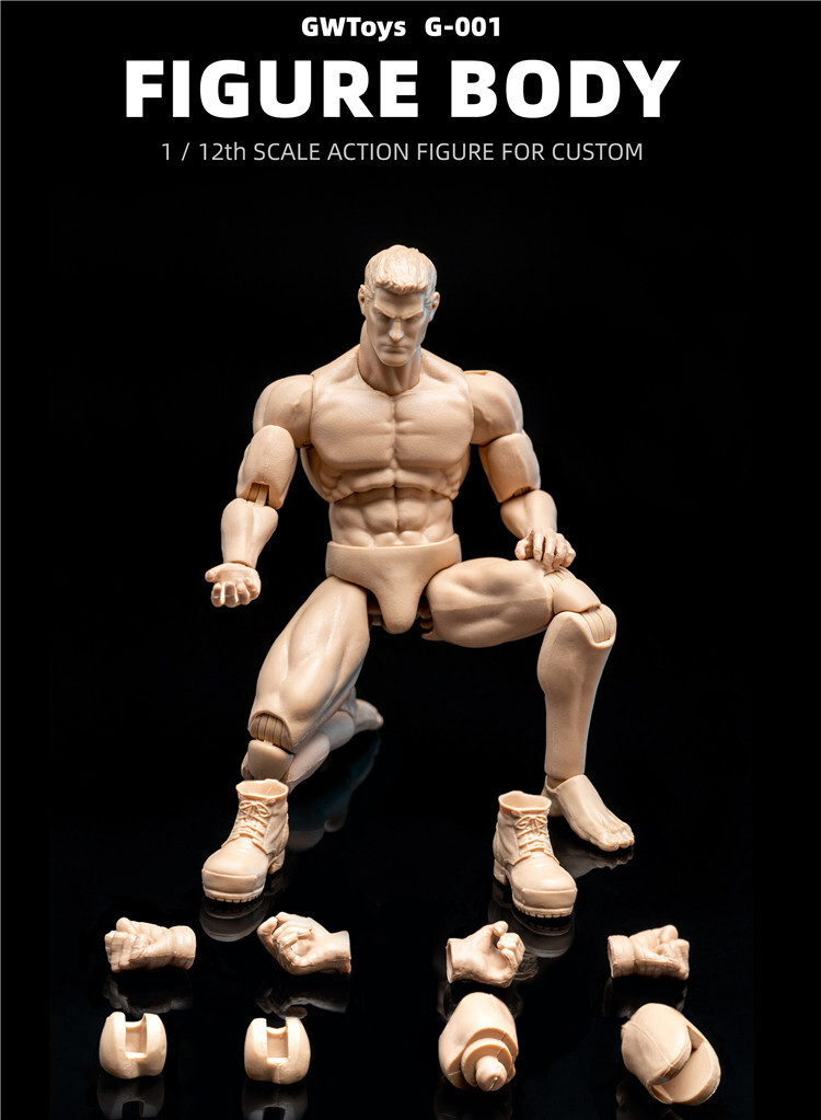 GWToys 1:12 G001 Super Strong Muscular 6&Prime; Action Figure Body Male Flexible Doll