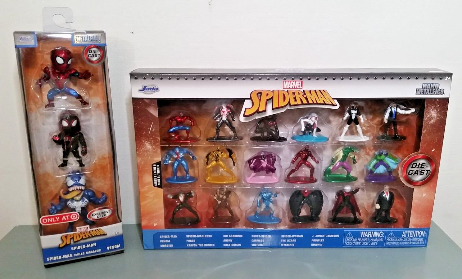 Spiderman Diecast Metal Figs 18 Pack Series 9, Plus Target Exclusive 3 Pack, NEW