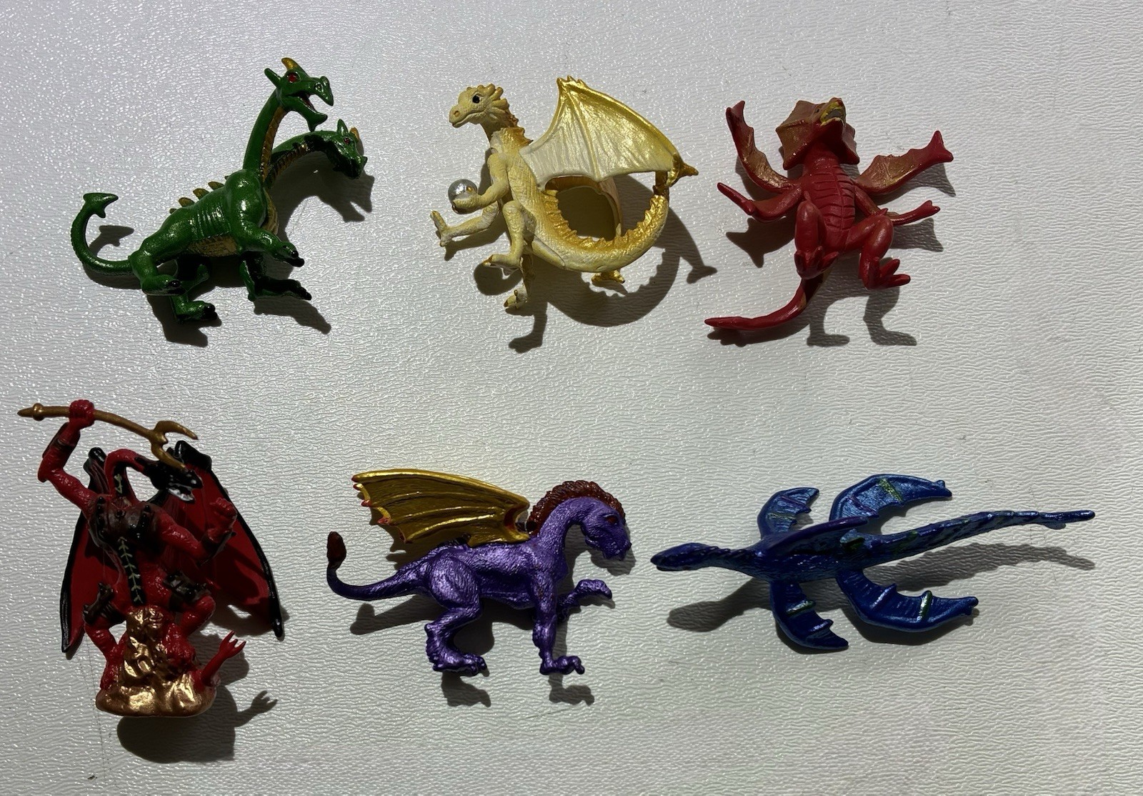LOT of 6 Safari LTD Dragons Dinosaurs Figurines Medieval Action Toys VINTAGE 2”