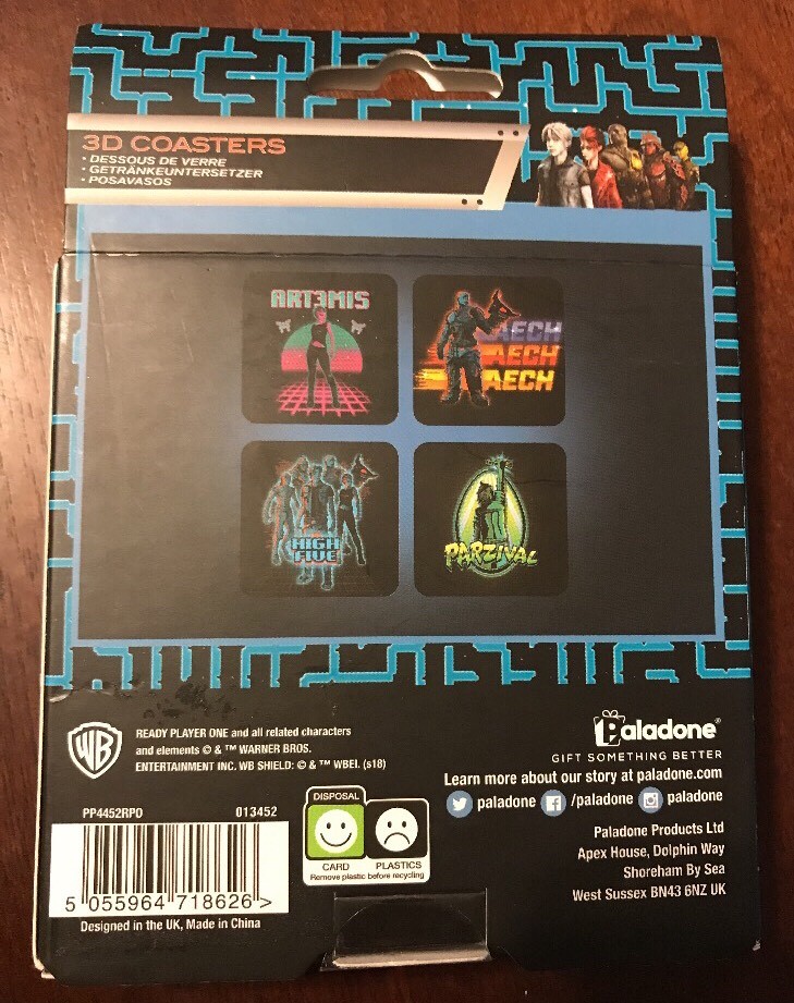Ready Player One 3D Lenticular Coasters by Paladone (Set of 4) NEW
