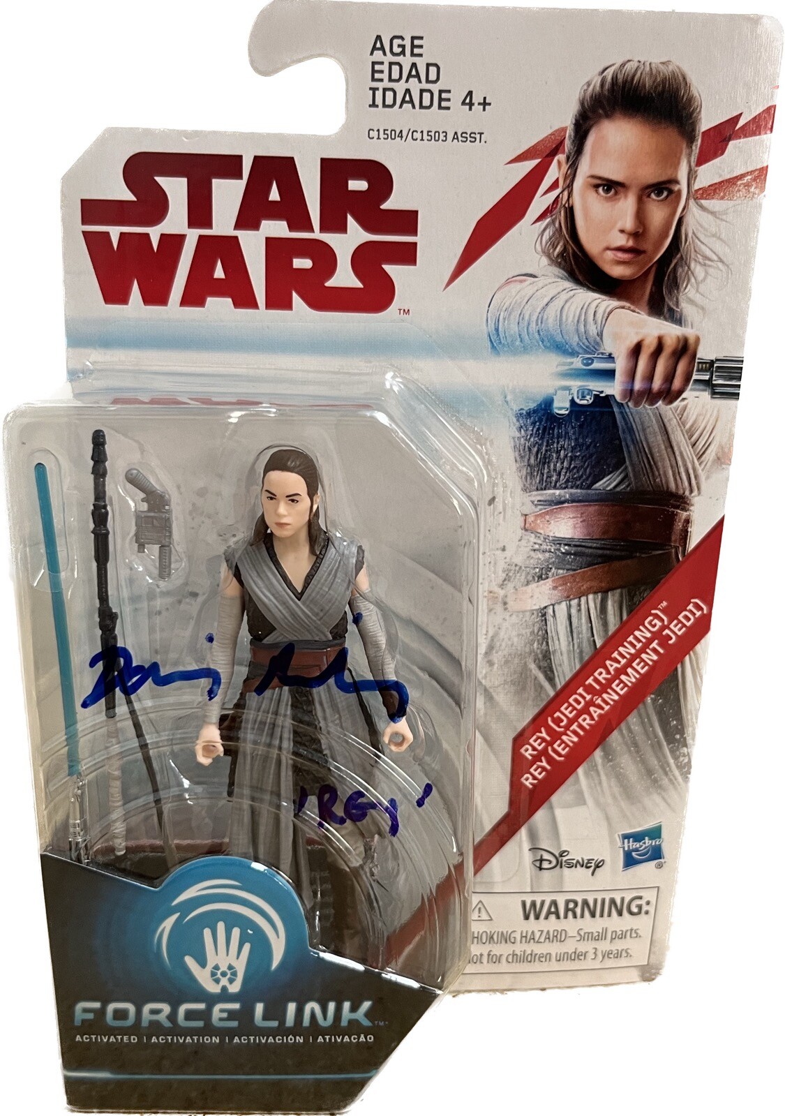 Daisy Ridley Signed Star Wars The Last Jedi Rey Action Figure BECKETT