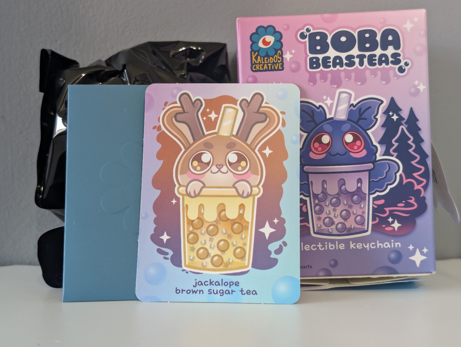 Complete Set 6, Kaleidos Creative Boba Beasteas Liquid Filled W/Glitter OPENED