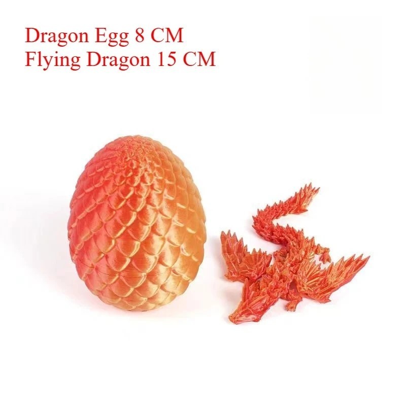 3D Printed Dragon Egg Figurine Colorful Gemstone Desktop Decoration