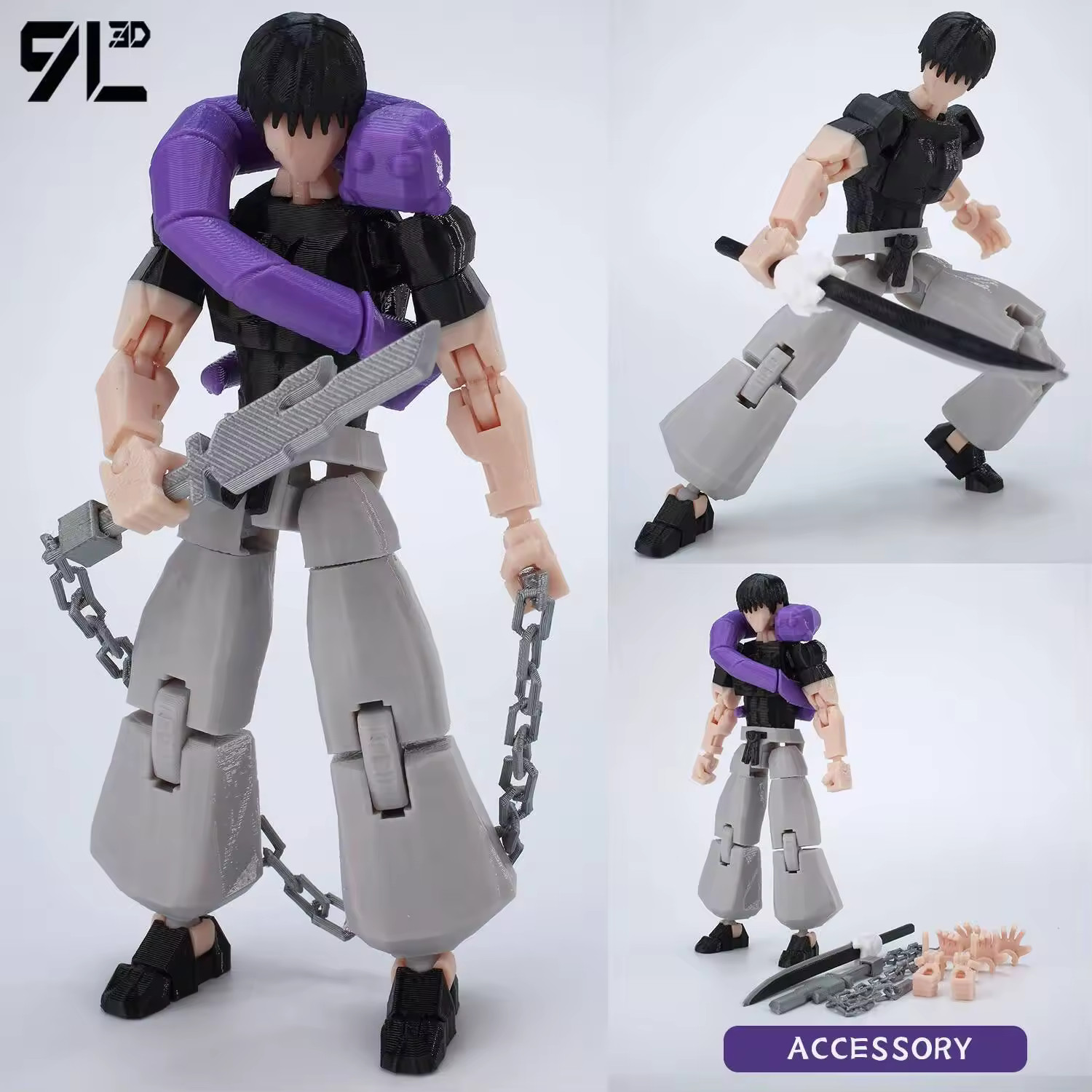 9L3D Printed Lucky Dummy 13 T13 Jujutsu Kaisen Toji Anime Action Figure