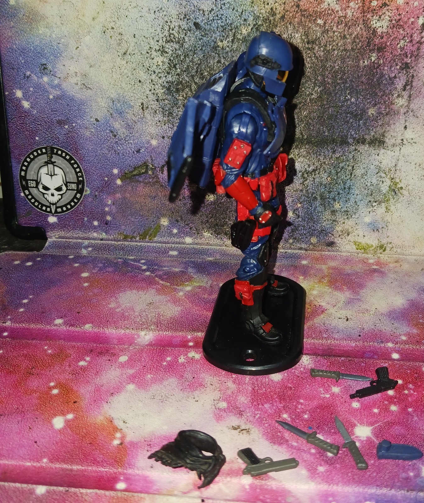 THIS IS A MARAUDER TASK FORCE FIGURE 3.75 GIJOECOBRA BLUE « RIP IT « 