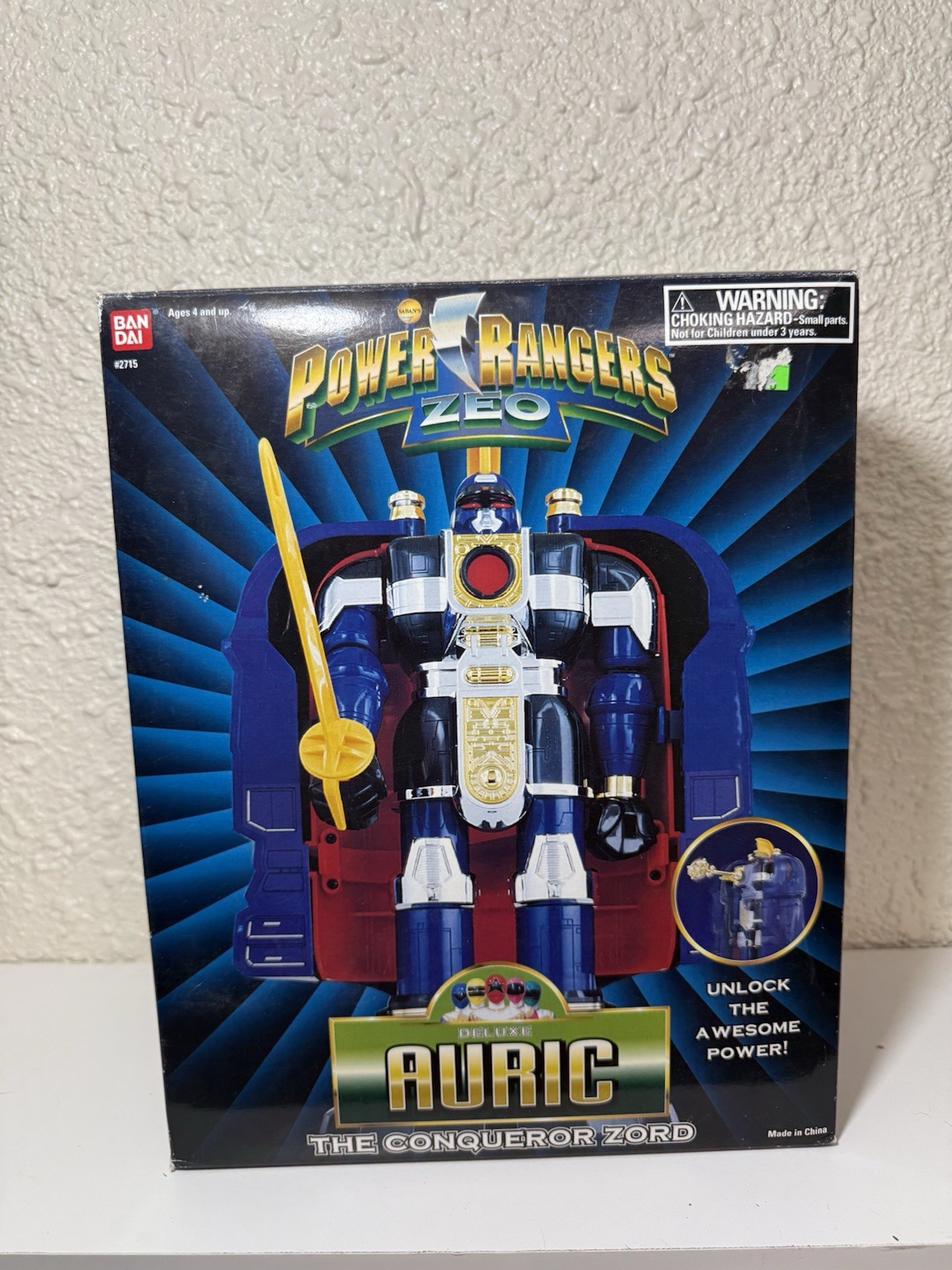 VTG Power Rangers ZEO Auric the Conqueror Zord Complete in Box W Sword & Key