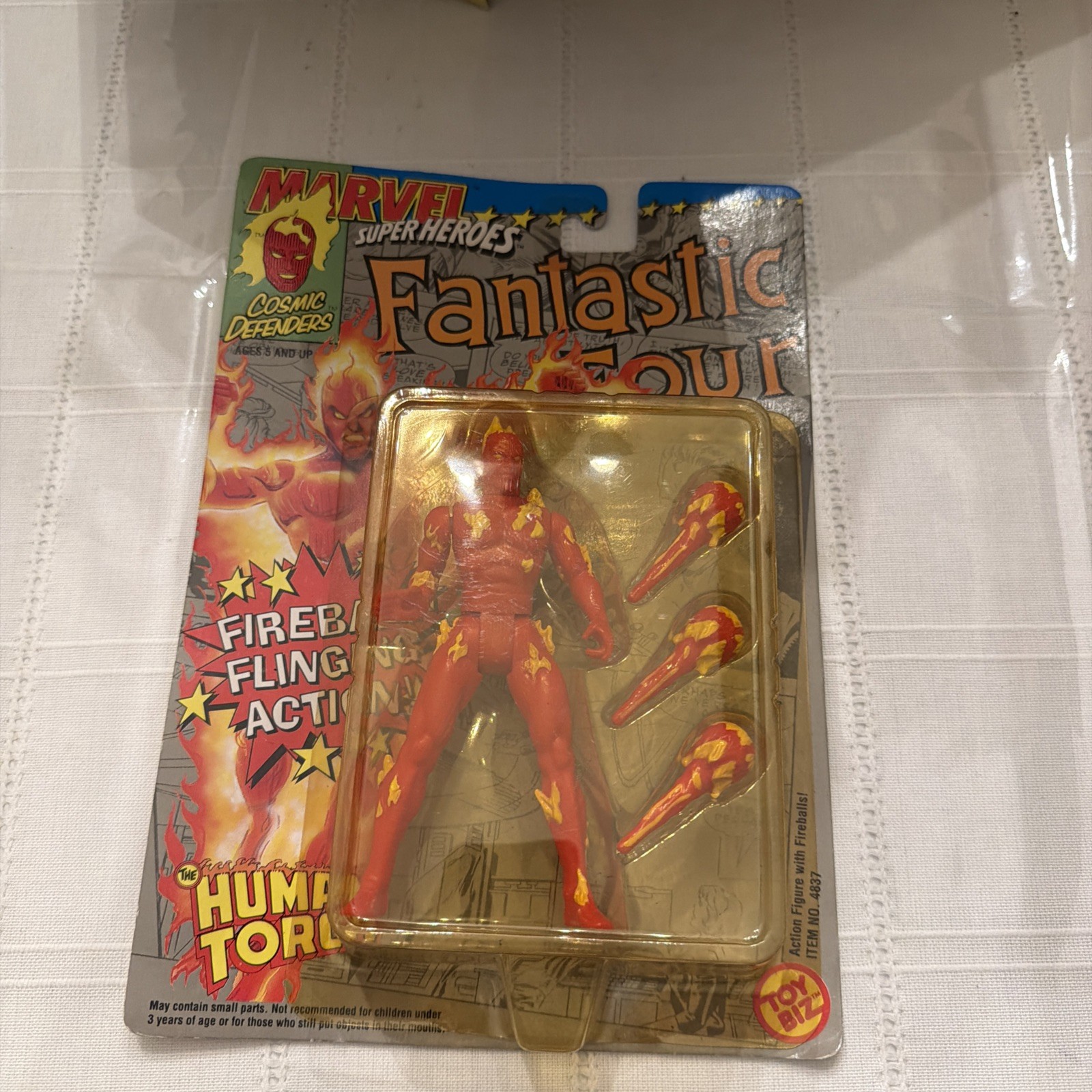Marvel Super Heroes Fantastic Four HUMAN TORCH Figure w/Fireball Flinging Action