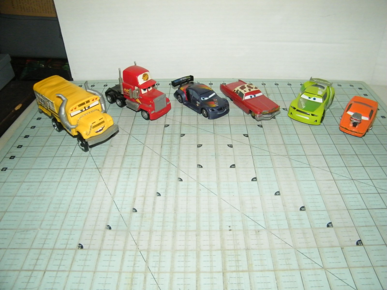 Lot of 6 Disney Pixar Cars Miss Fritter and 5 others larger size