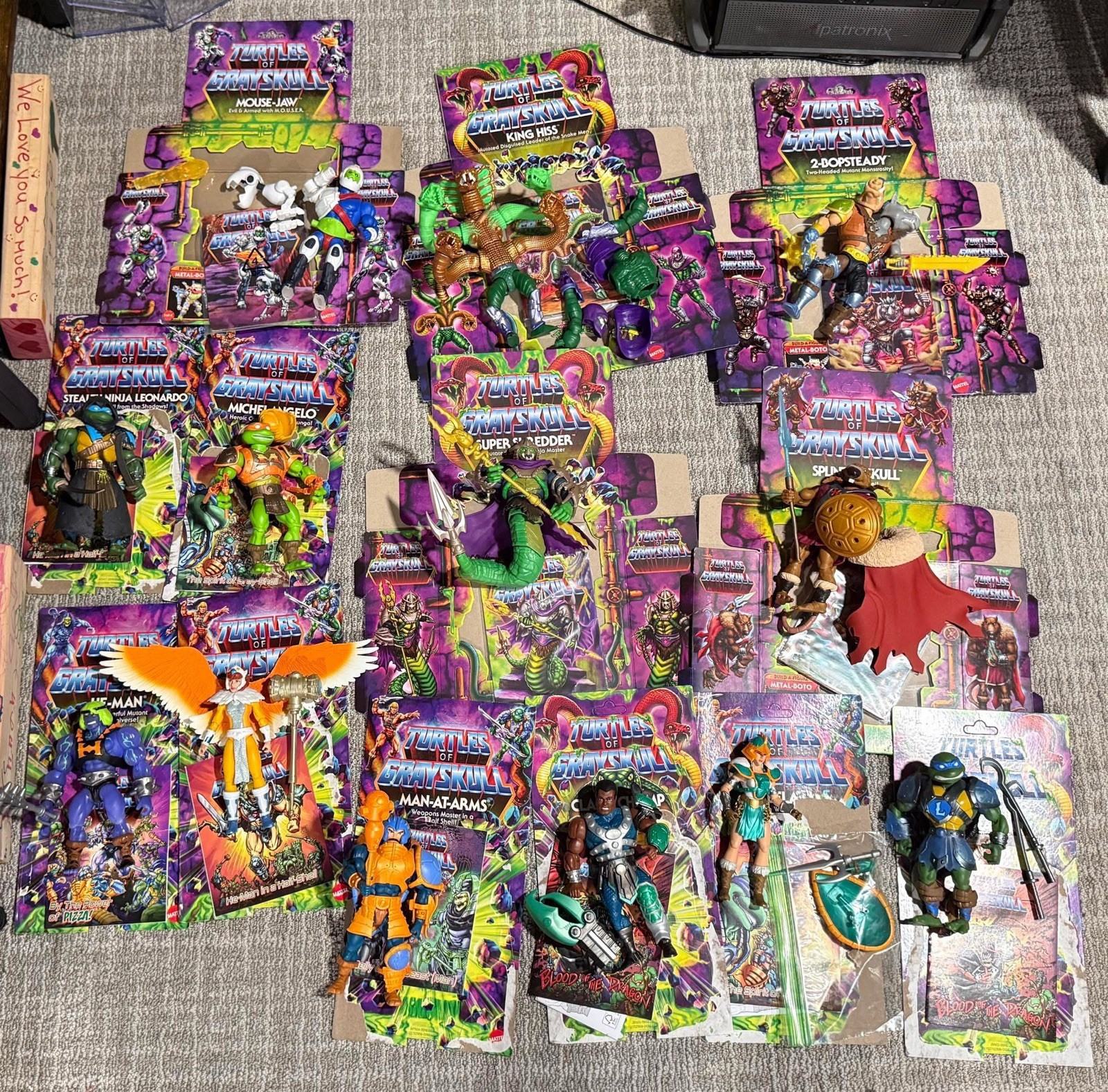 MOTU Turtles Of Grayskull 13 Figure Loose Lot. With Box/comics. All Complete