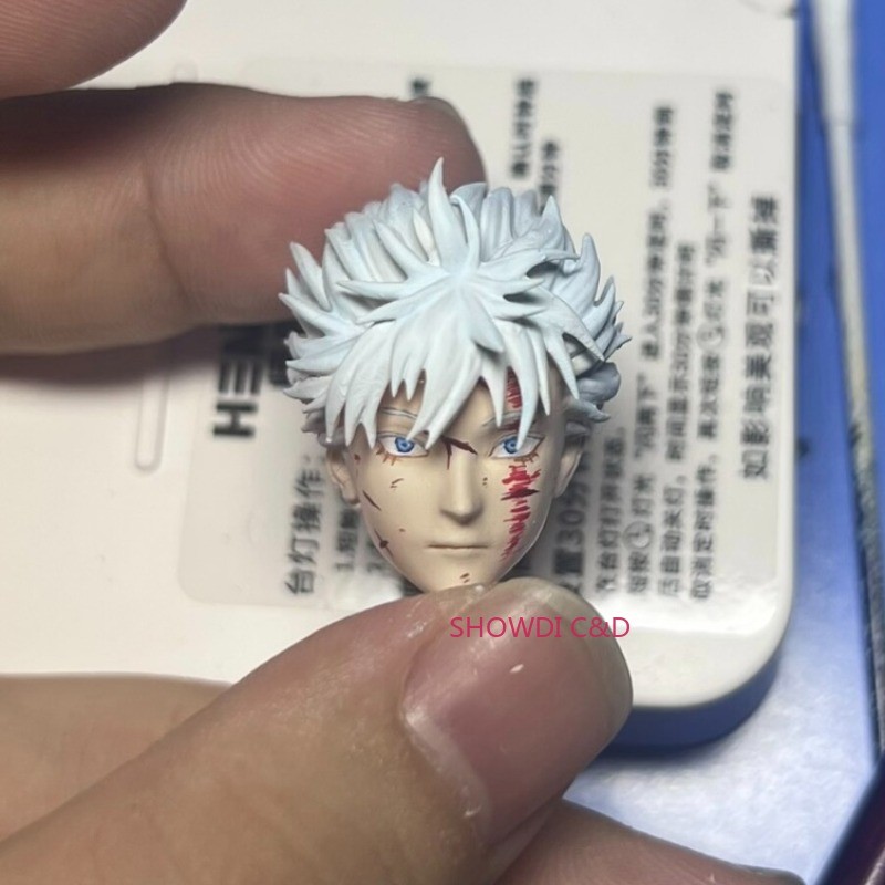 1/12 Painted Jujutsu Kaisen Gojo Satoru Head Carving For 6&Prime; Romankey Figure Body