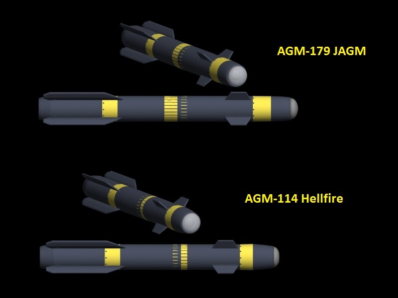 M299/M310 Launcher with AGM-114 Hellfire or AGM-179 JAGM, multiple scales
