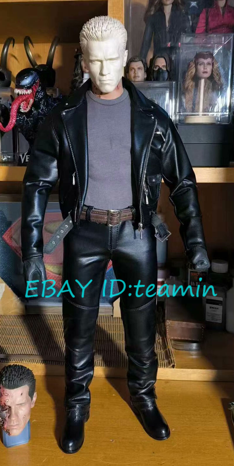Micro Fibre Leather Jacket Pants for 1/4 Terminator T800 Normal Version Figure