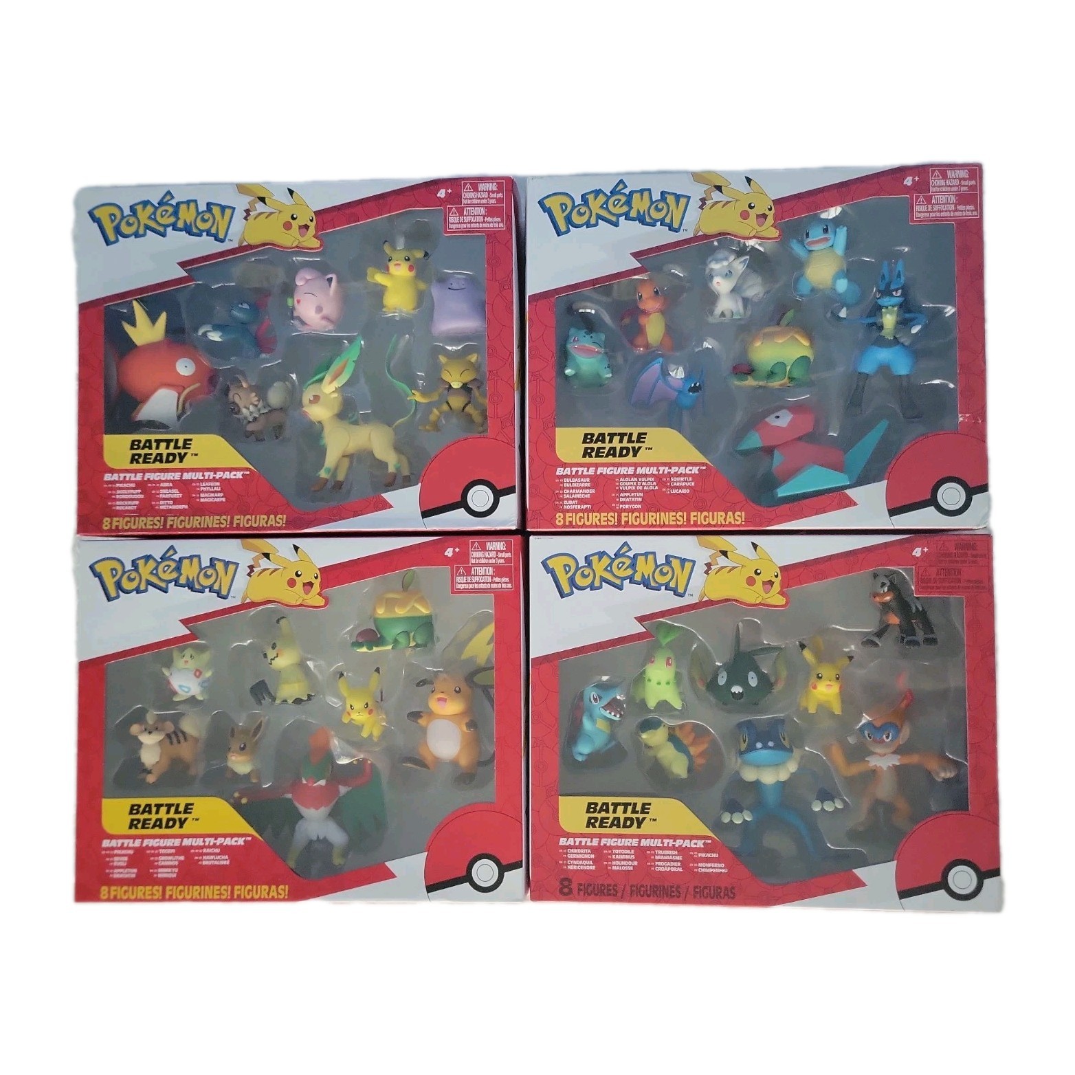Pokemon Battle Ready! 8 Figure Battle Action Figure Multi-Pack Set Lot Of 4
