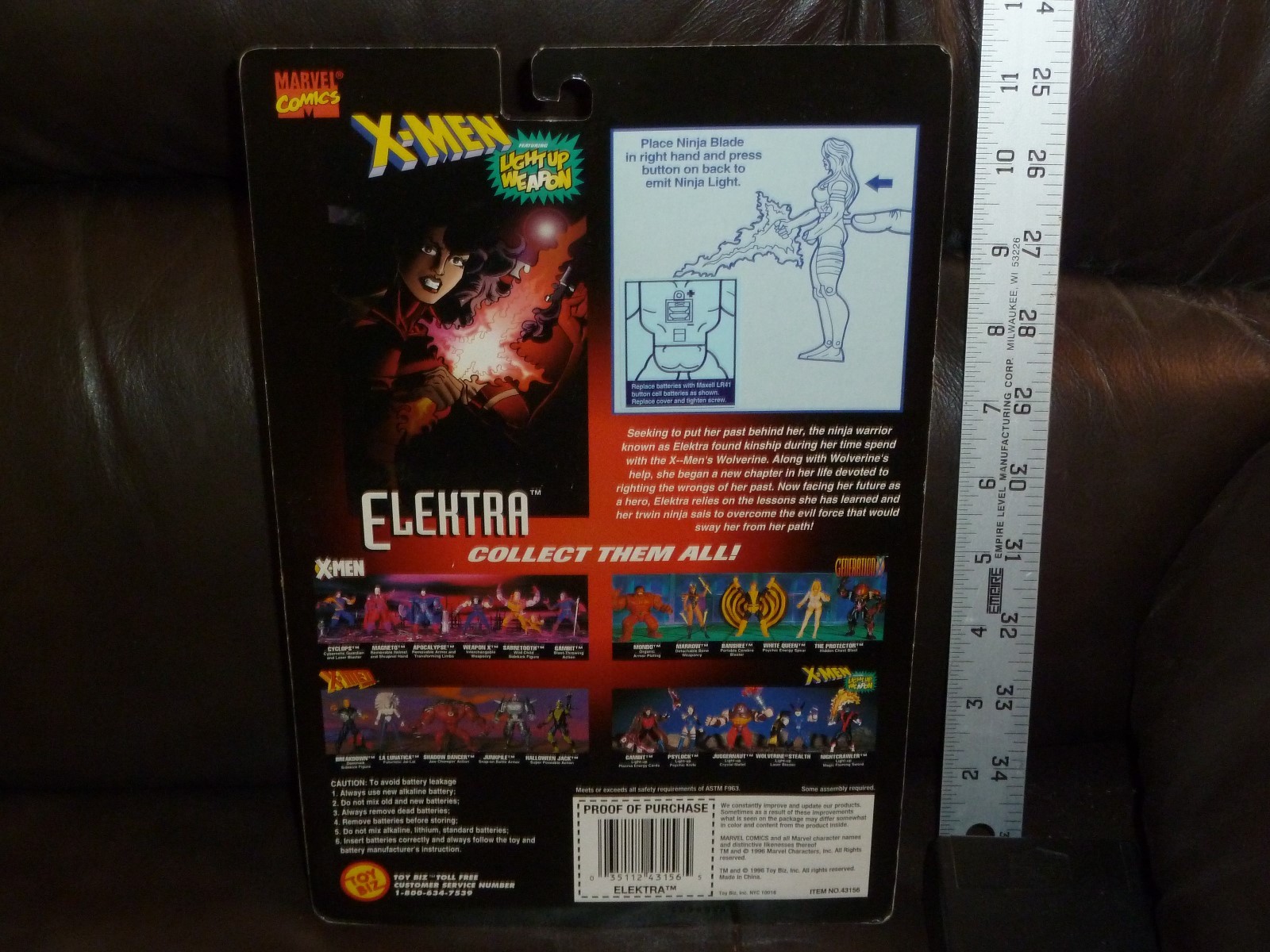 X MEN CLASSICS ELECTRA LIGHT UP NINJA BLADE TOY BIZ 1996