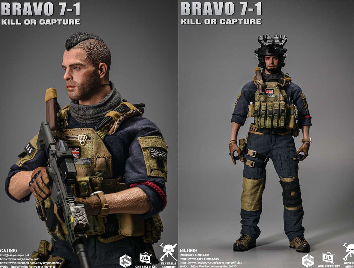 Easy&Simple COD Soldier BRAVO7-1 SAS Soap 1/6 scale Action Figure