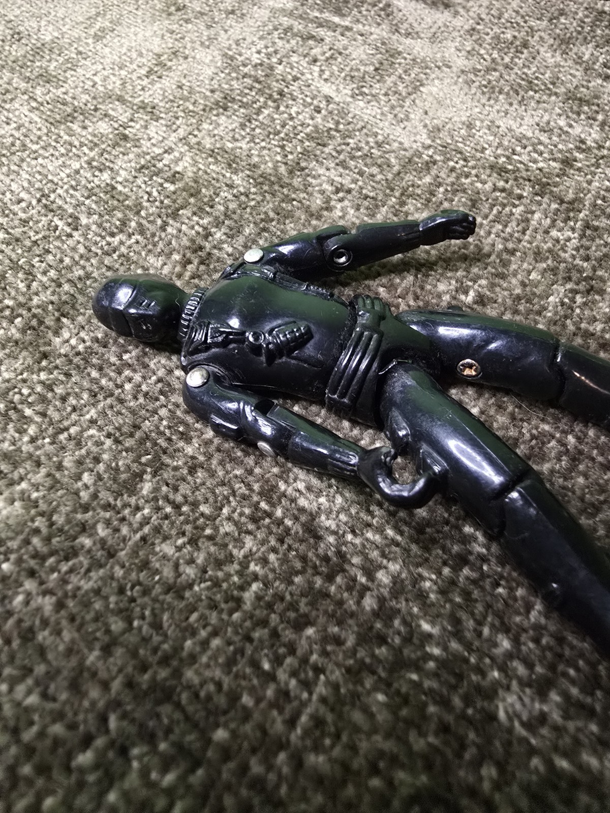 Vintage 1982 Snake Eyes Straight Arm G.I. GI Joe v1 Figure 3.75 -Broken thumb
