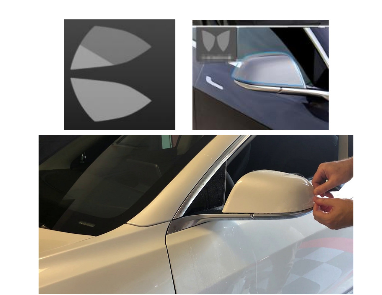 Tesla Model Y Outside Rearview Mirror Clear TPU, PPF Protection Film, Pre-Cut, 2