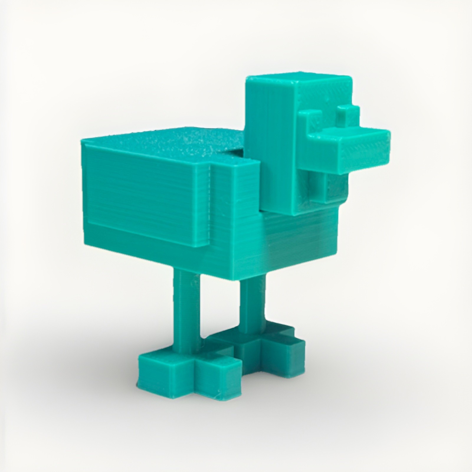 3D Printed Minecraft Chicken Teal Color Figure 2&Prime;x1.5&Prime; Toy Mob (REMOVABLE HEAD)