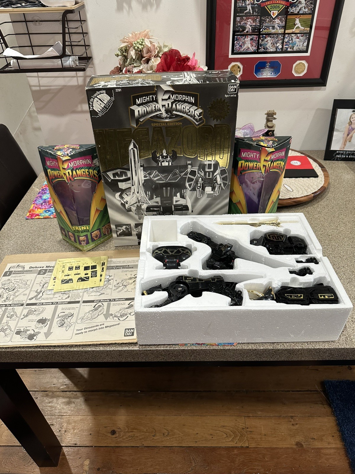 Bandai MMPR Power Rangers Legacy Black + Gold Megazord W/2 Original figure boxes
