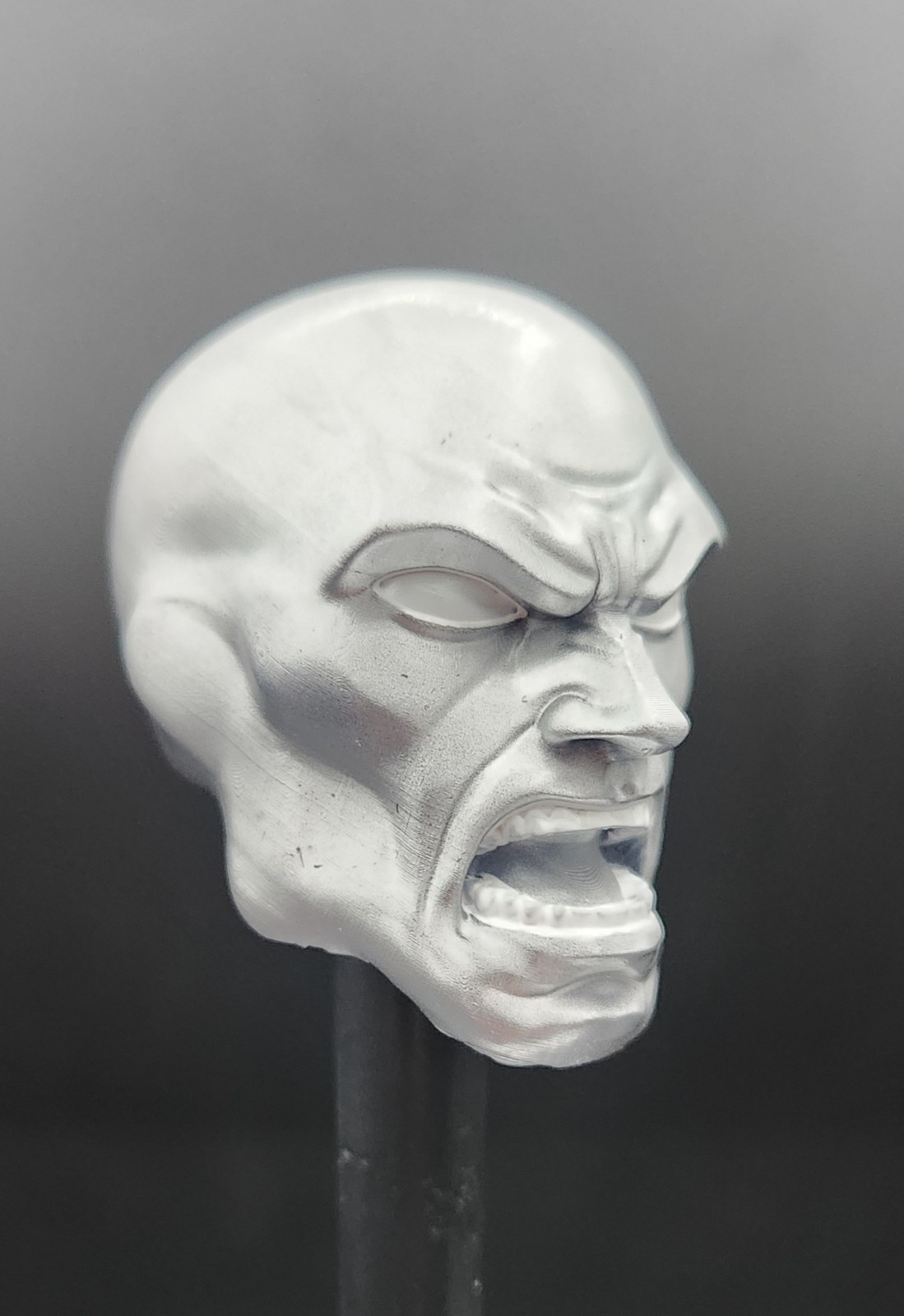 Marvel Legends Custom Silver Surfer Angry Head 1/12 Scale Painted