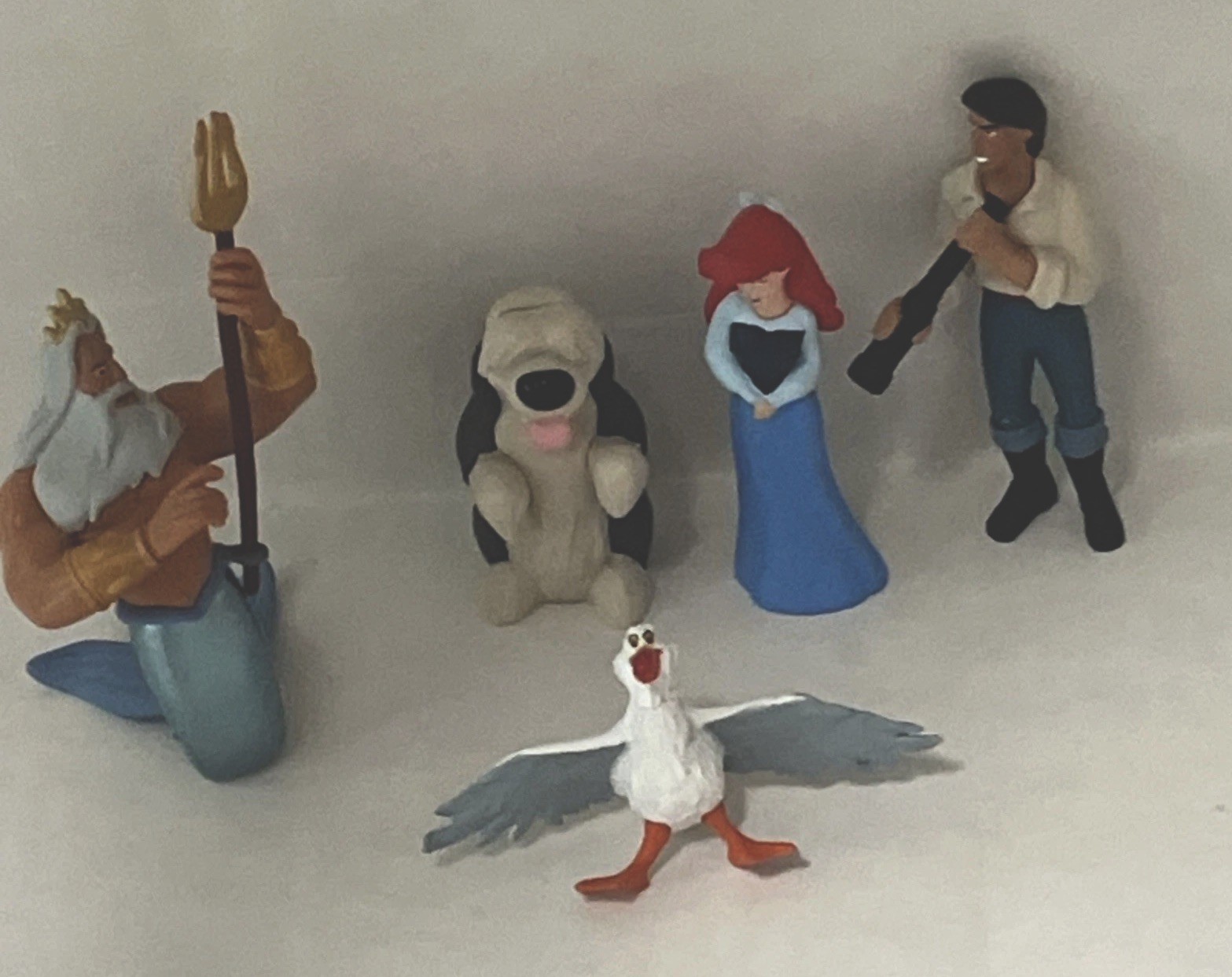 DISNEY LITTLE MERMAID Ariel Prince Eric King Triton Scuttle Max Figures