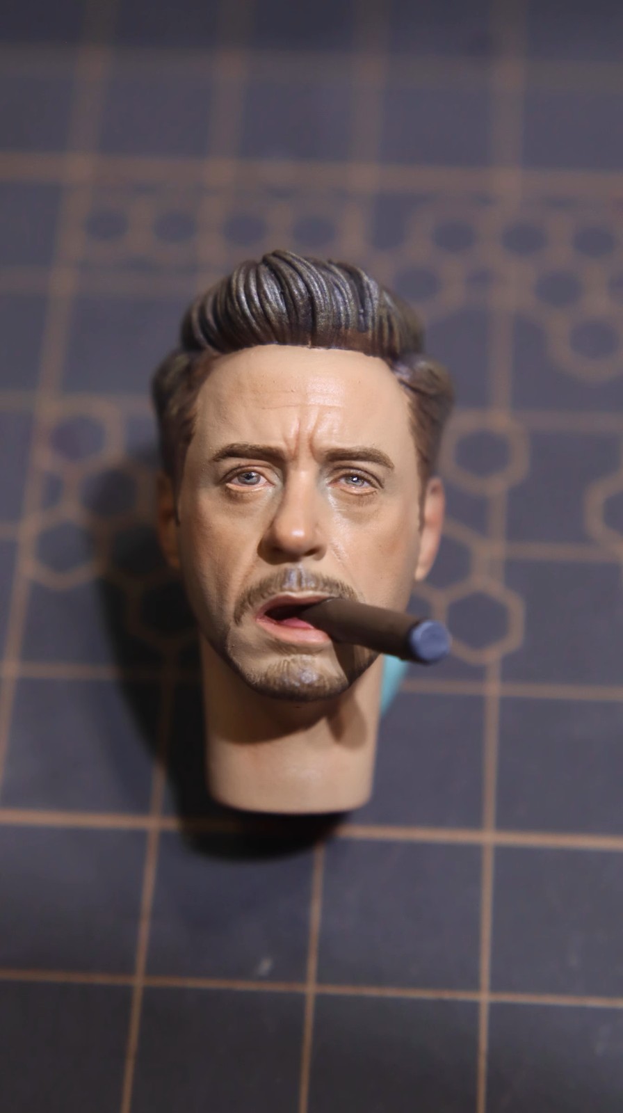 1/12 Robert John Downey Jr. Cheroot Head Carved Fit 6in Action Figure
