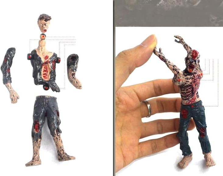 Moveable Joint Zombie Figurines Pack of 6 Safe Non Toxic for Ages 3 and Up