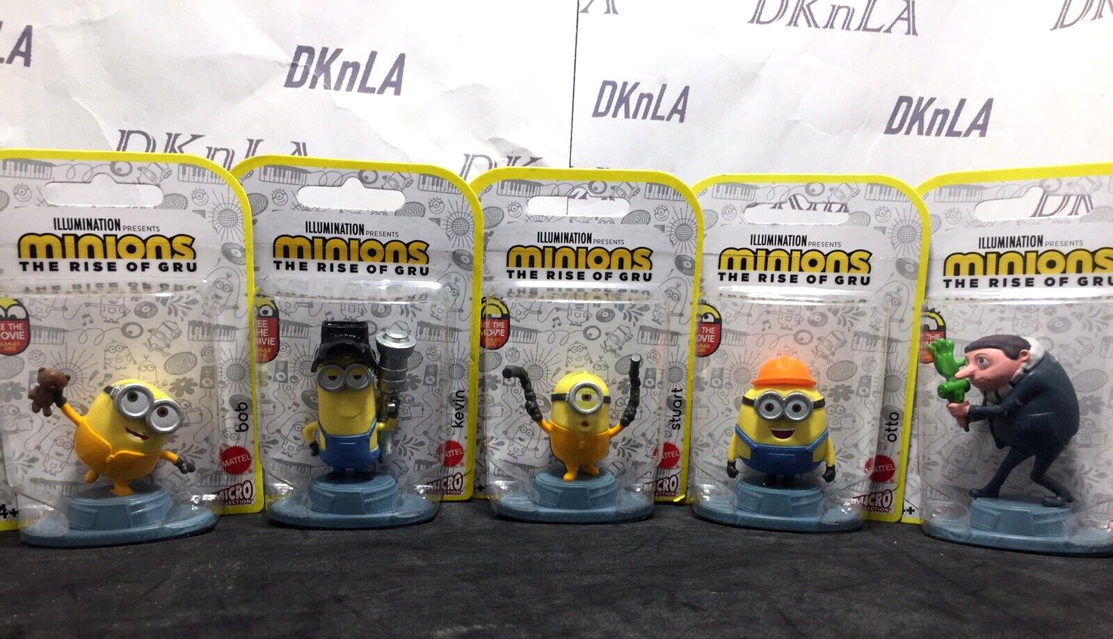 Lot of 5 Minions « The Rise of Gru » Mini Figurines Kevin, Stuart, Otto Bob, Gru