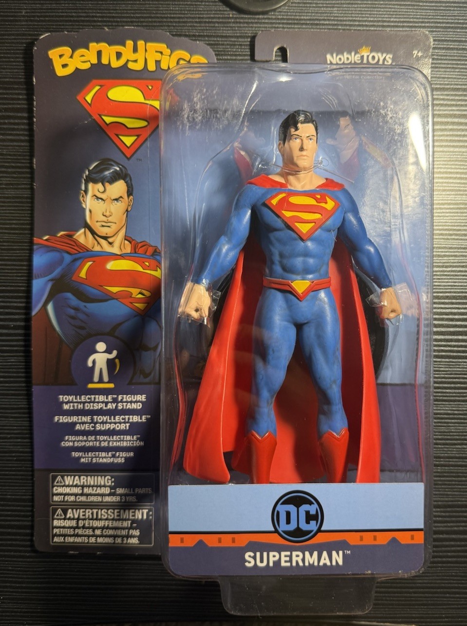 BendyFigs DC SUPERMAN 7&Prime; Toyllectible Figure with Display Stand! #NN4403