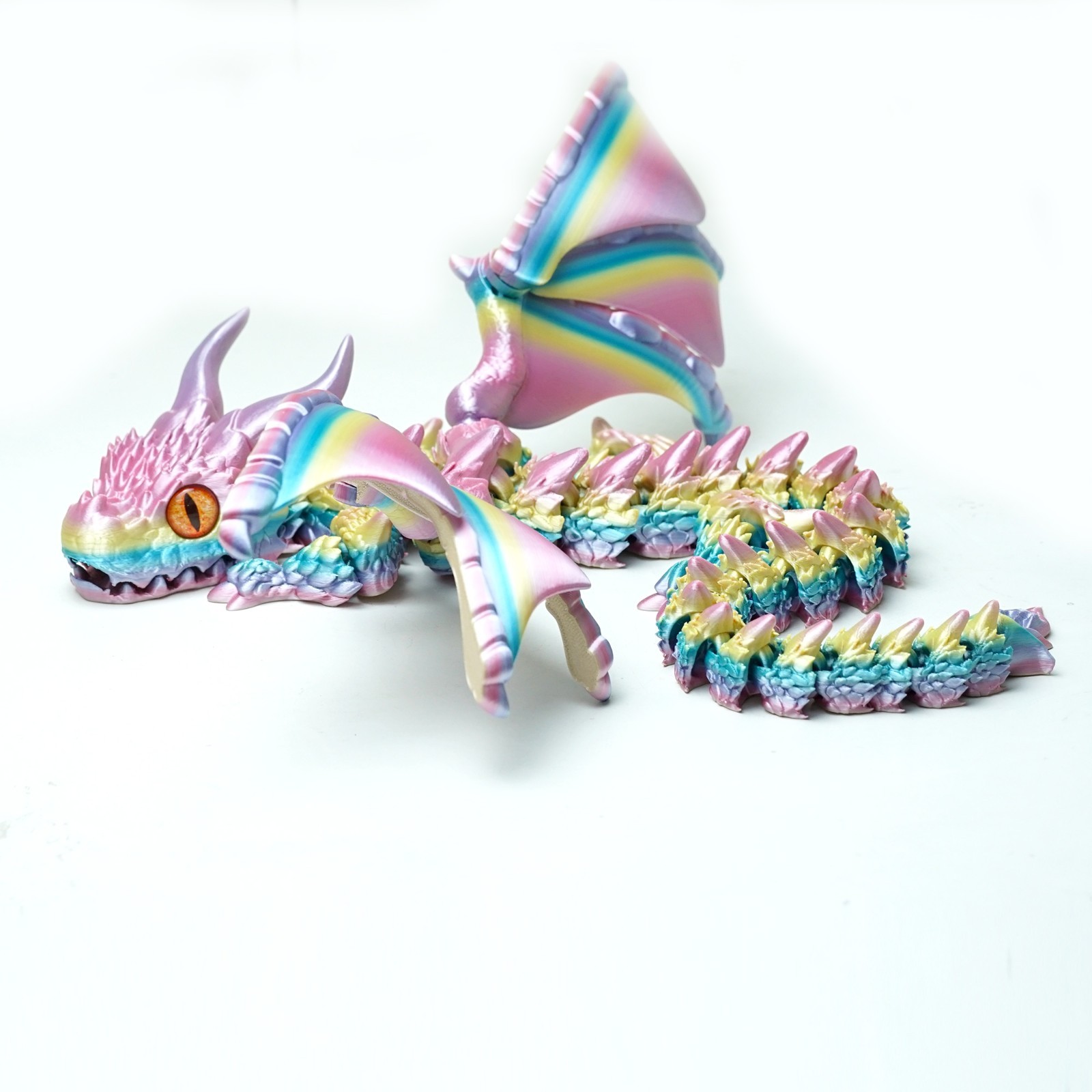 22inch 3D Printed Flying Dragon Model,Articulated Animals figure,Toys Home Decor