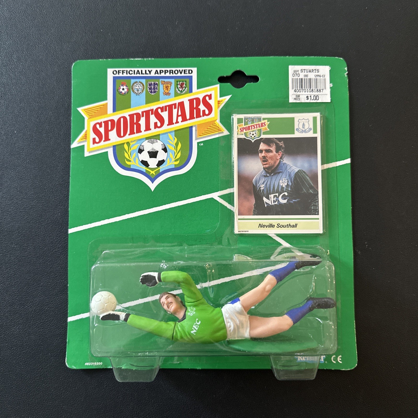 1989 Kenner Sport Stars Neville Southall Everton Wales Figure New SOCCER !!!