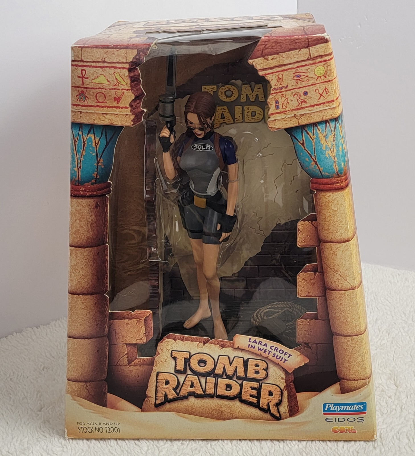 Tomb Raider Lara Croft In Wet Suit 9&Prime; Figure Set #72001 Playmates 1998 Vtg New