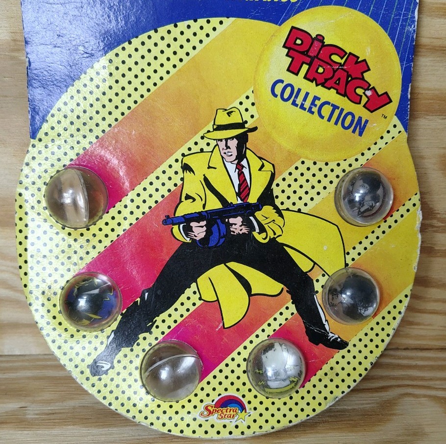 Vtg 1990 Dick Tracy Rad Rollers Action Marbles McDonalds & Small Drink Cup LOT