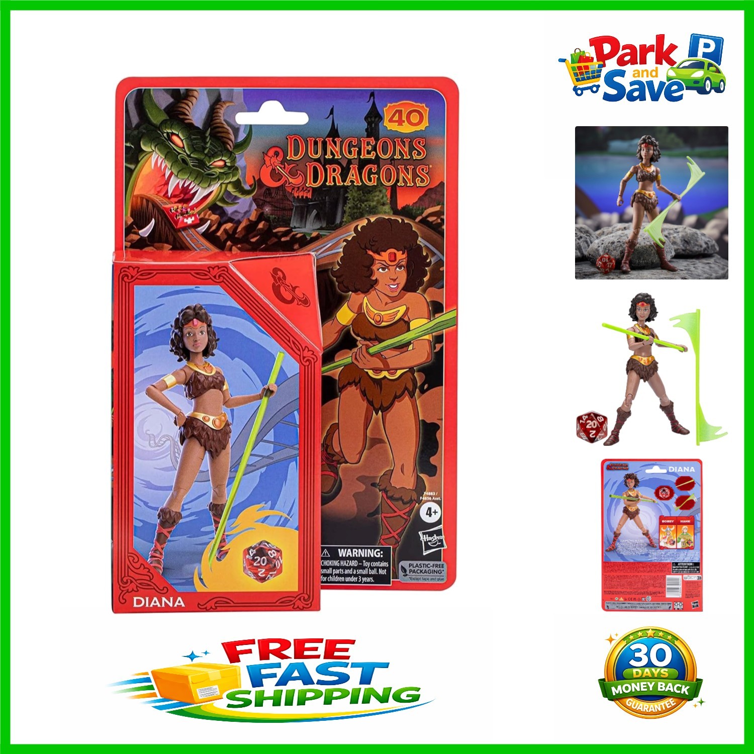 D&D Cartoon Classics Diana The Acrobat Action Figure – Includes Exclusive D20