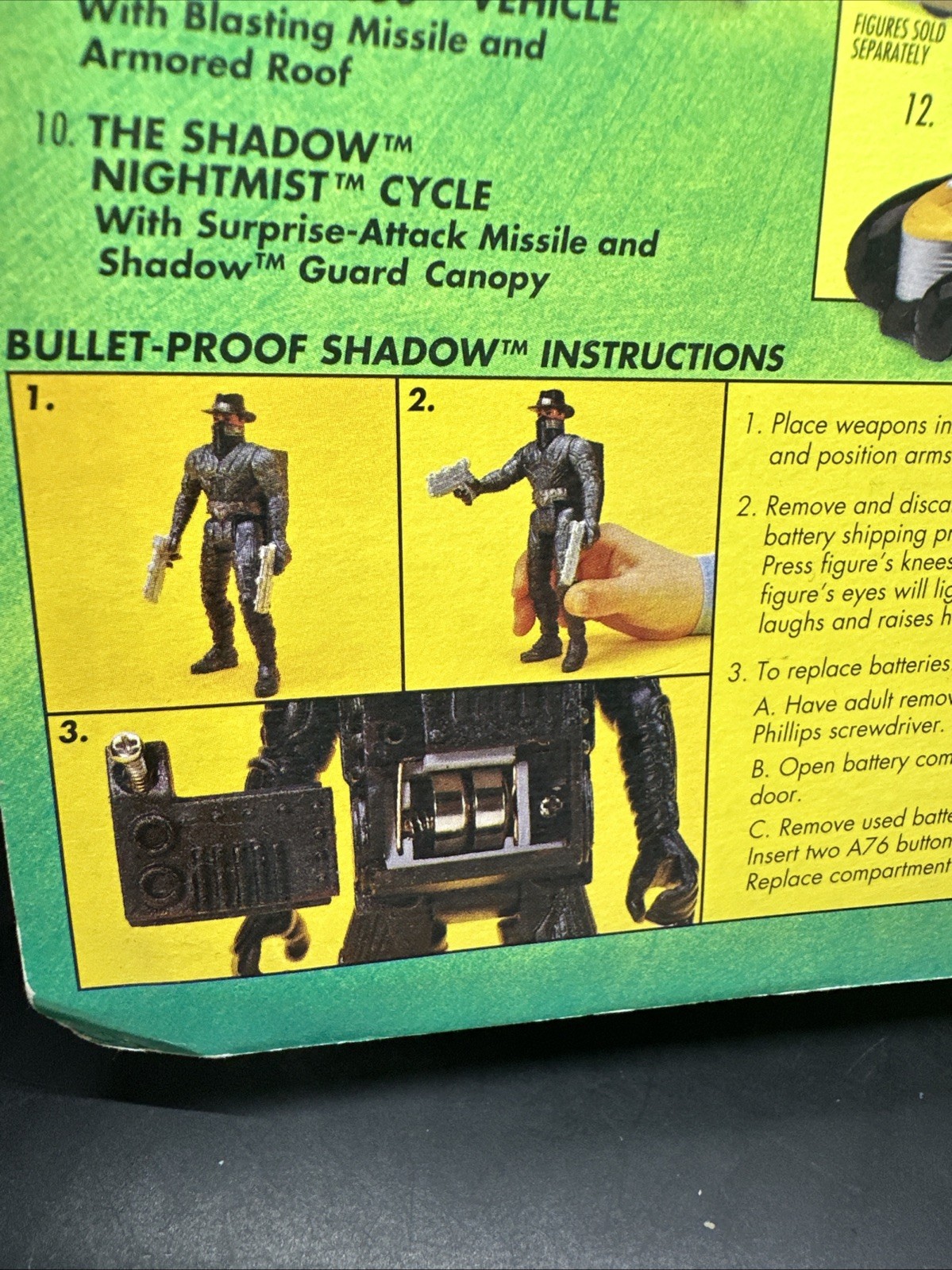 Kenner 1994 The Shadow Bullet-Proof Shadow Electronic Deluxe Sealed Vintage