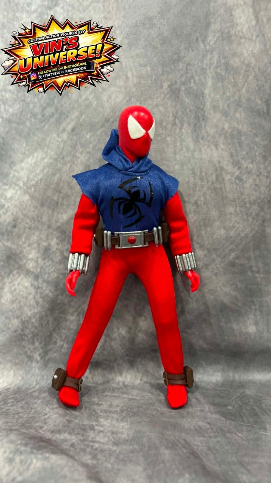 Custom 8&Prime; Mego Scale SpiderMan Peter Parker Ben Reilly Scarlet Spider-Man & Case
