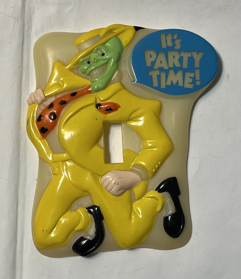 Vintage THE MASK Animated Series 1995 Glow Dark Light Cover Switch Jim Carrey