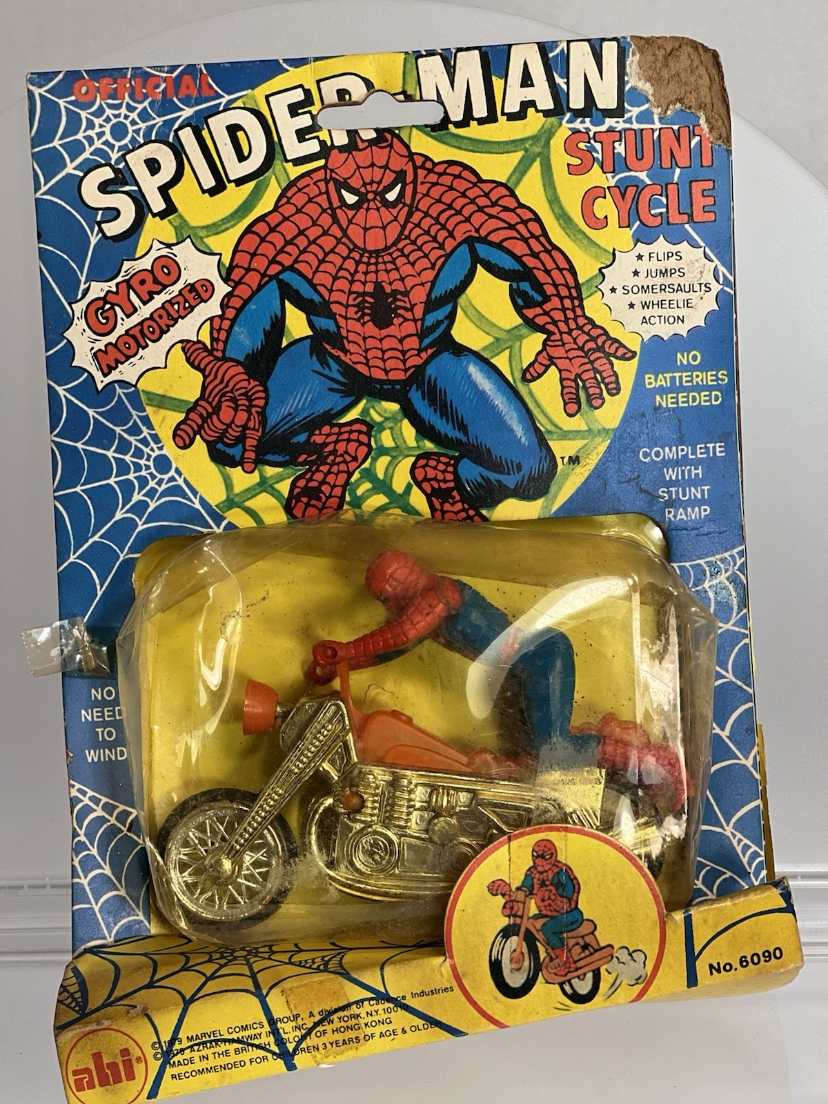 VINTAGE SPIDER-MAN STUNTCYCLE AHI TOY RAREST VERSION Hong Kong 1979