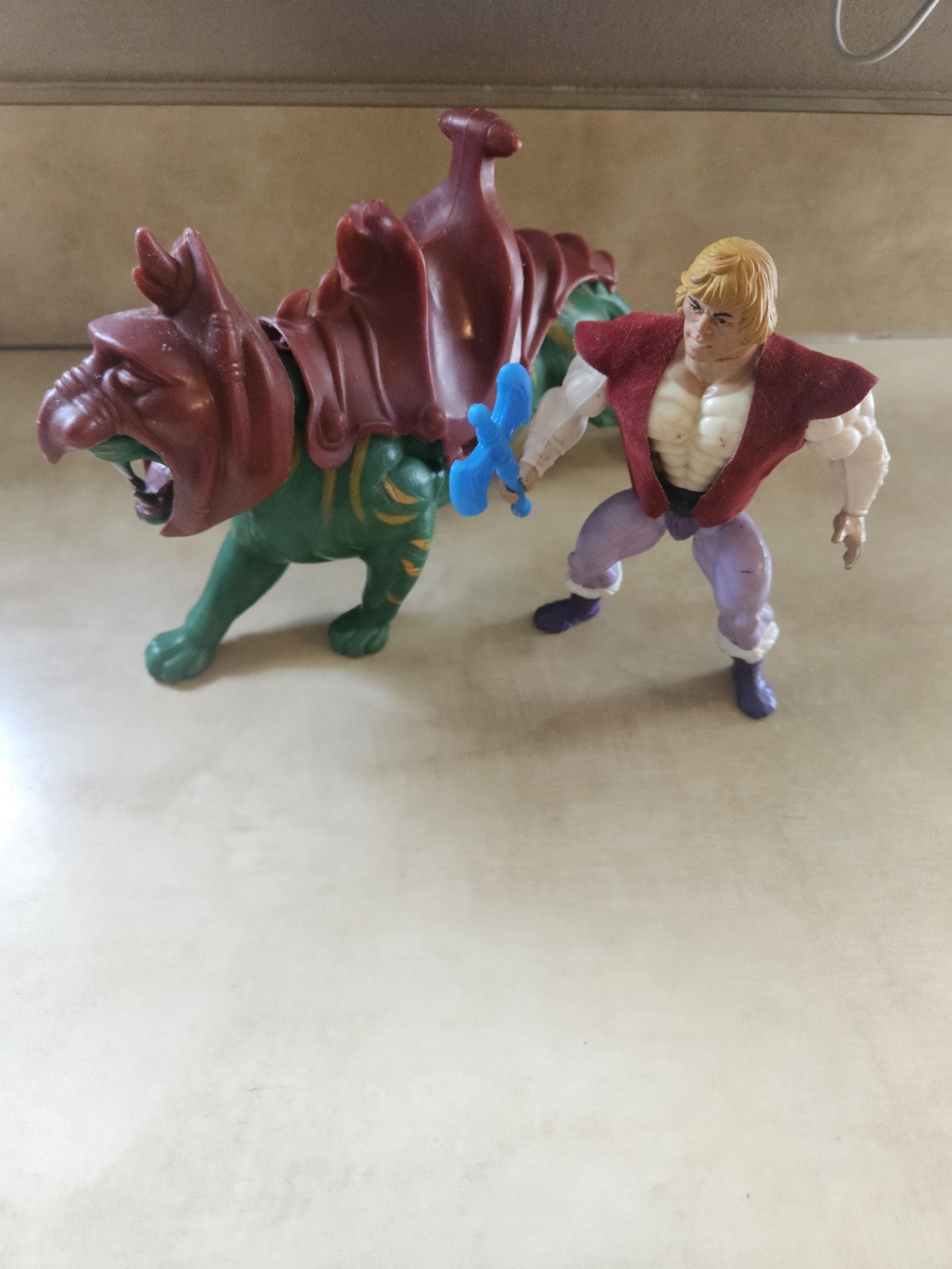 Mattel 1981 Masters of the Universe Prince Adam/He-Man & Battle Cat W/ Armor