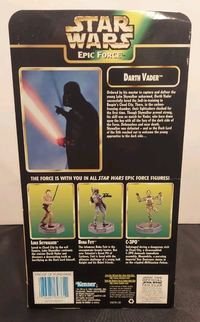 Star Wars Epic Force Darth Vader Rotating Figure 1997 Hasbro 6&Prime; Toy (NOT GRADED)
