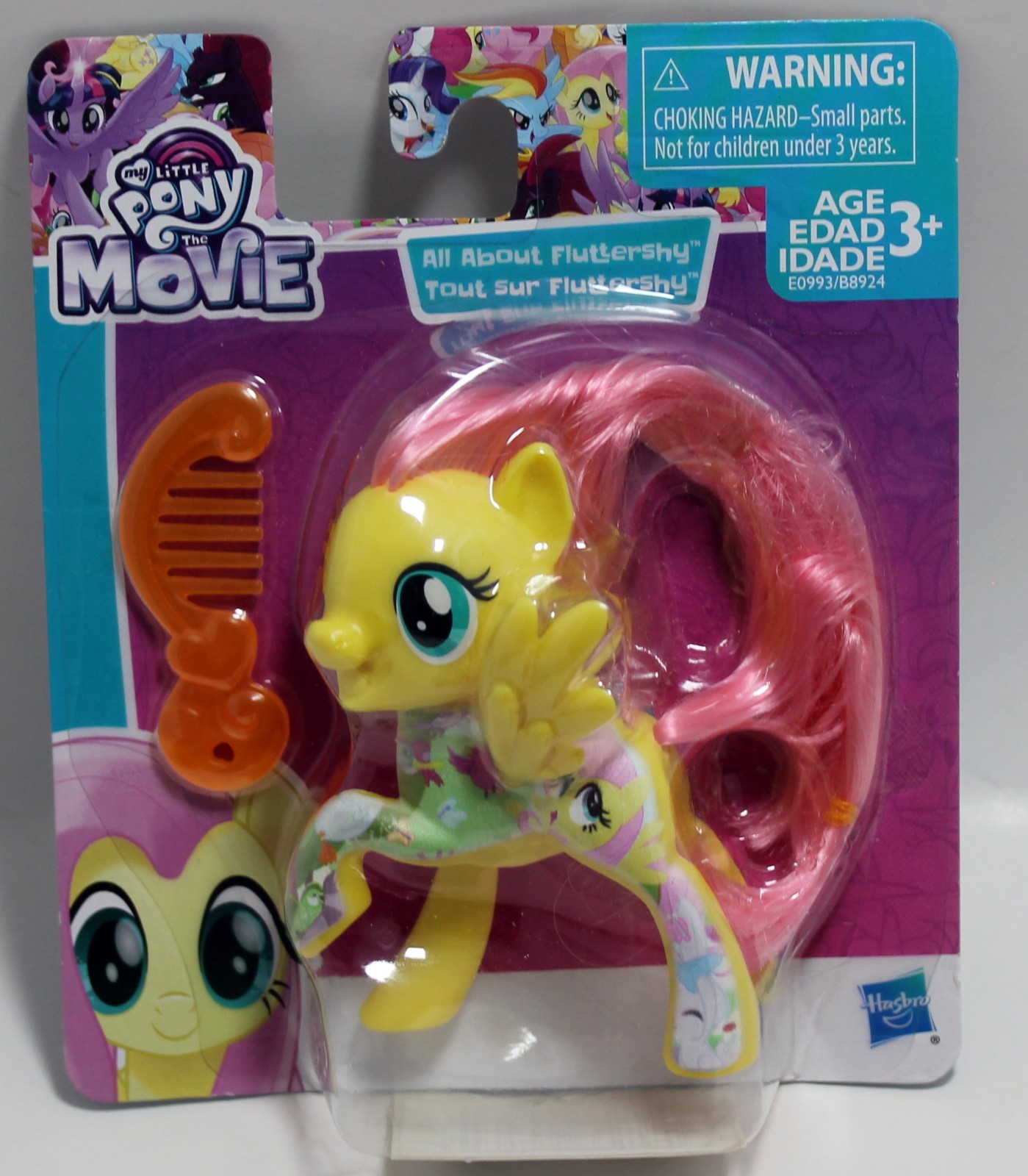 2017 My Little Pony The Movie All About Fluttershy 3.5&Prime; Figure Doll Toy w/ Comb