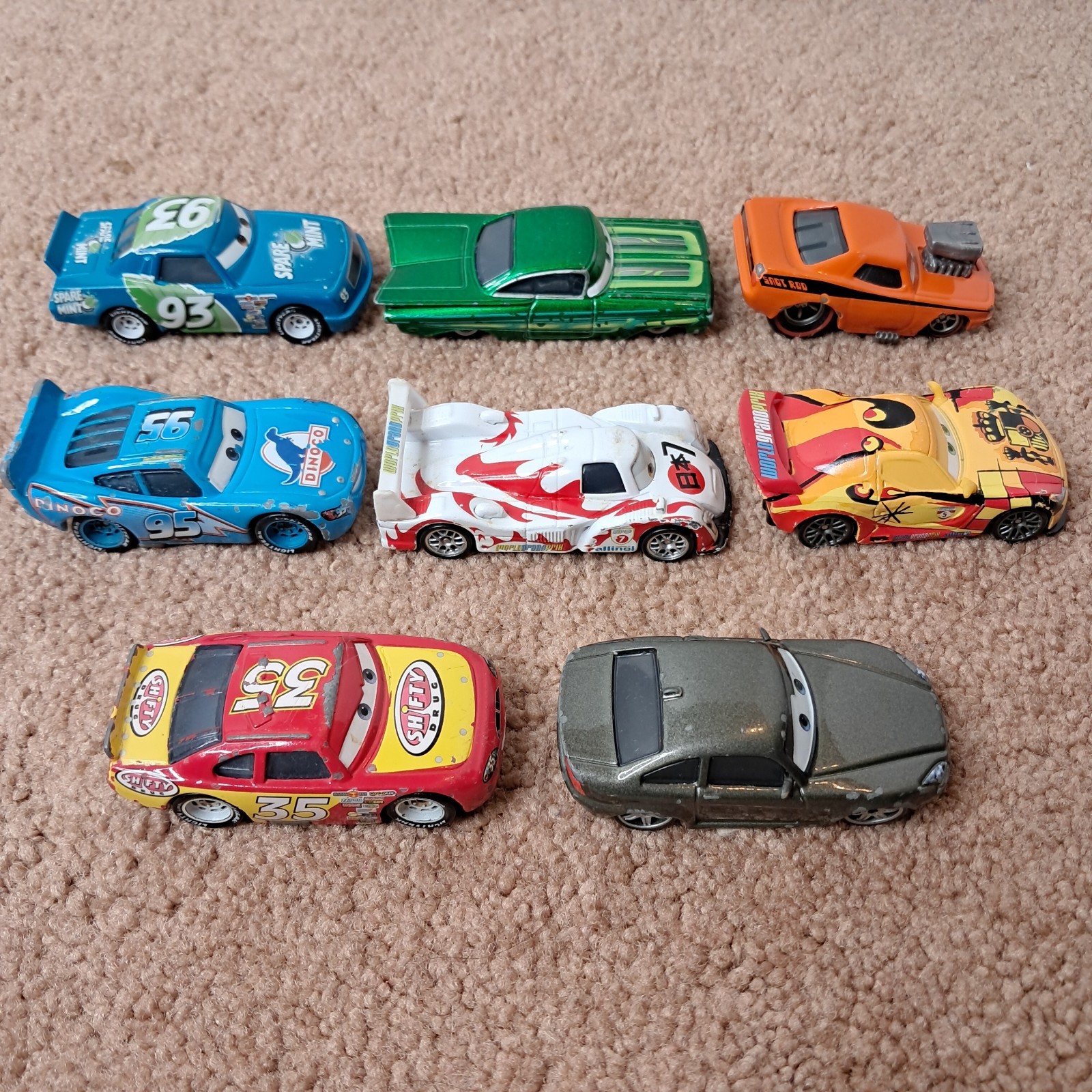Lot Of 18 Disney&rsquo;s Pixar Cars Die-Cast Racing Toys Mattel Mini Figures