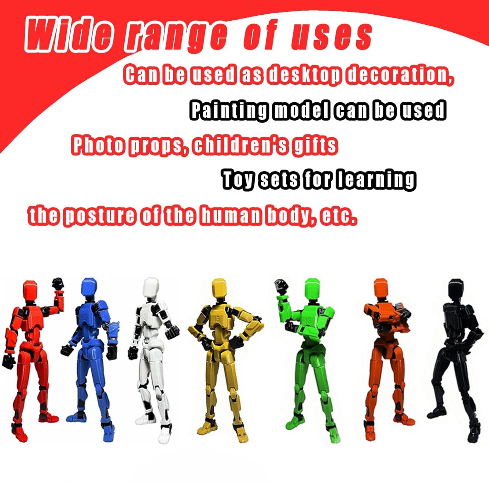5PCS Assembly Completed T 13 Action Figure 3D Printed Multi-Jointed Movable,L…