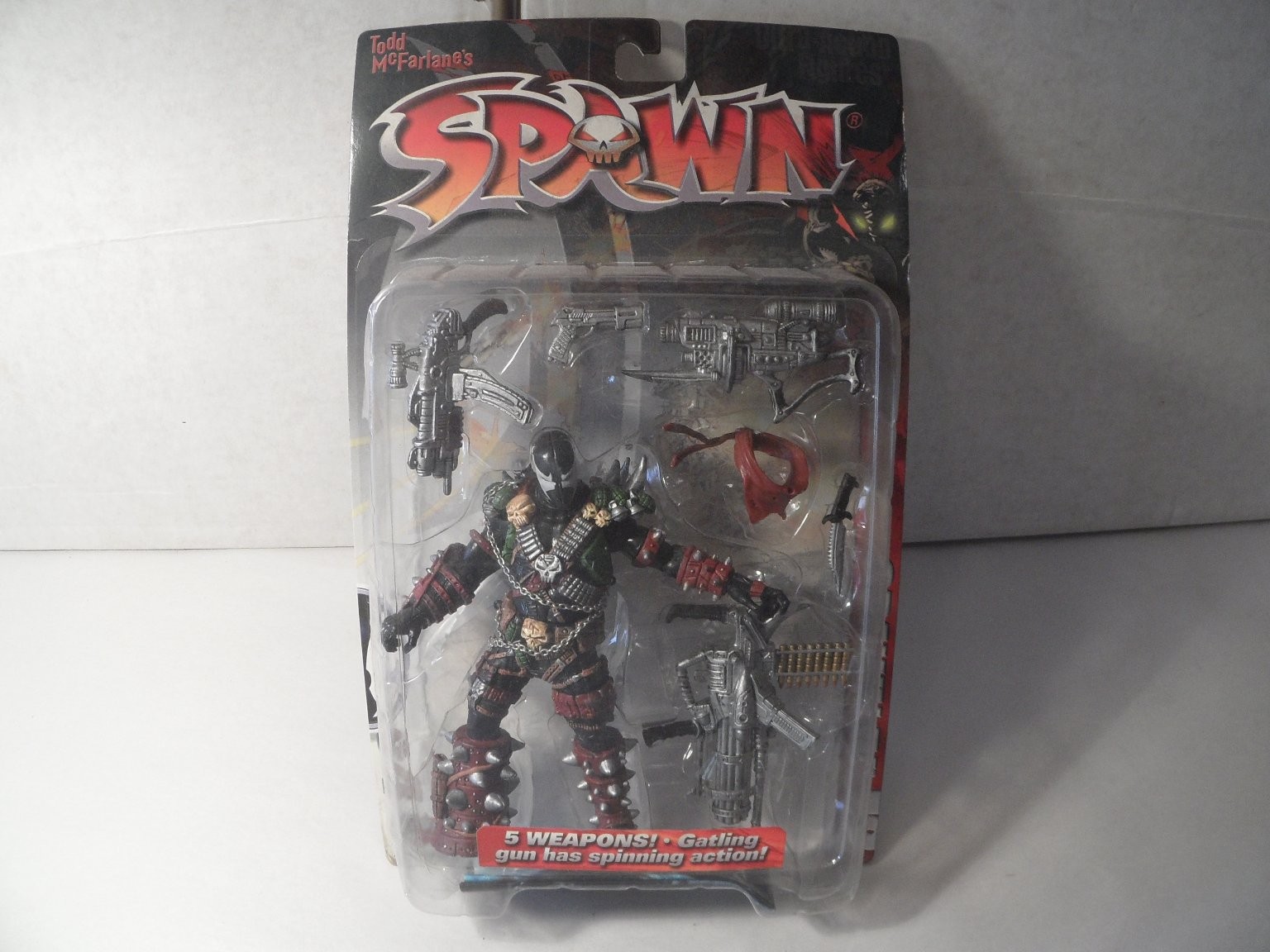 McFarlane Toys Spawn IV Action Figure 7in Scale 5 Weapons Gatling Gun
