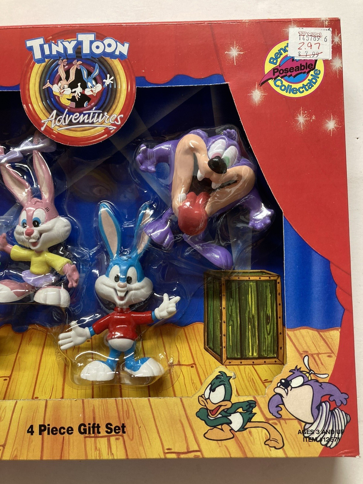 Vintage Tiny Toons Adventures Gift Set Bend-Ems Bugs Bunny Bendable Justoys