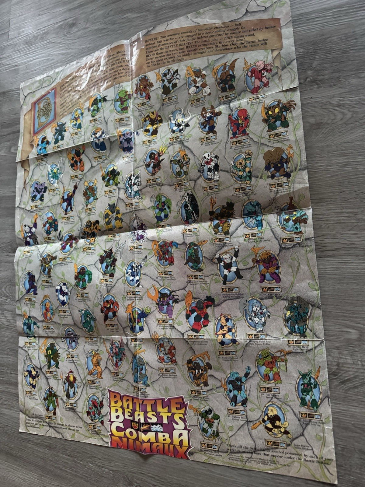 Battle Beasts Poster (Made in Canada) 1987 Hasbro Mail away redemption character