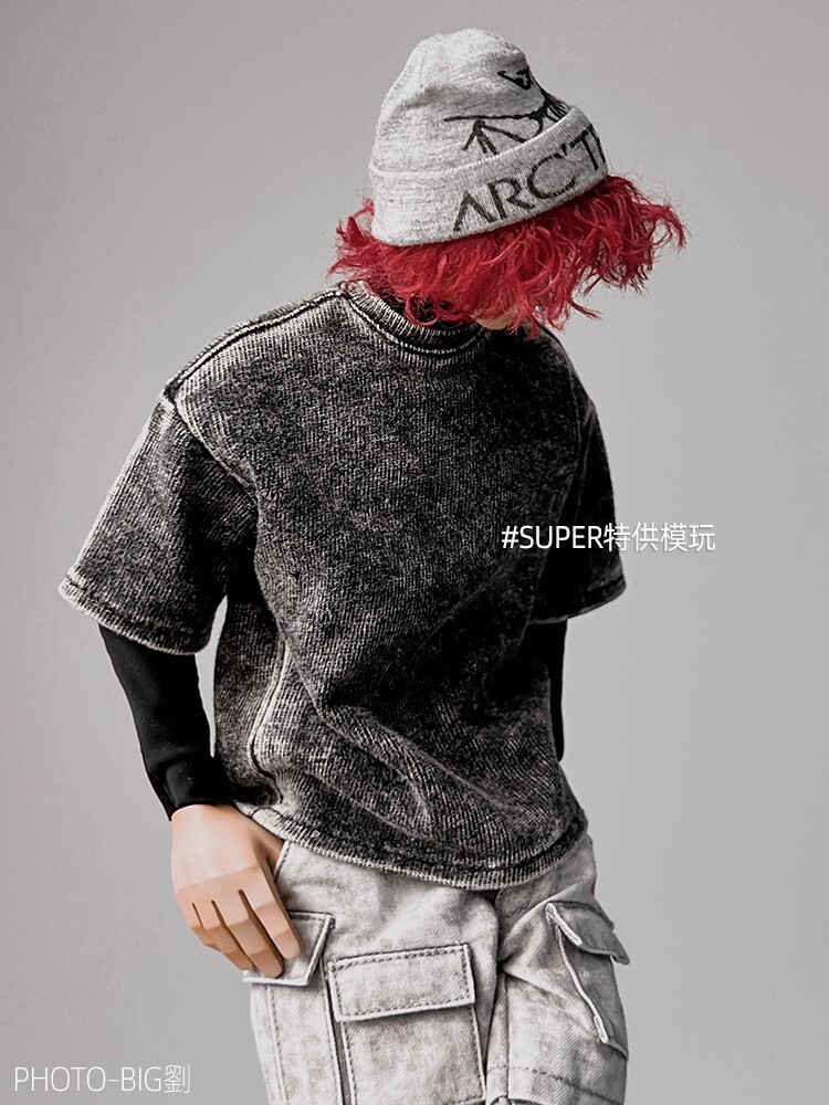 1/6 Gray Elasticity Knitting Hat Model Toys Fit 12&Prime; TB Woman Action Figure Head